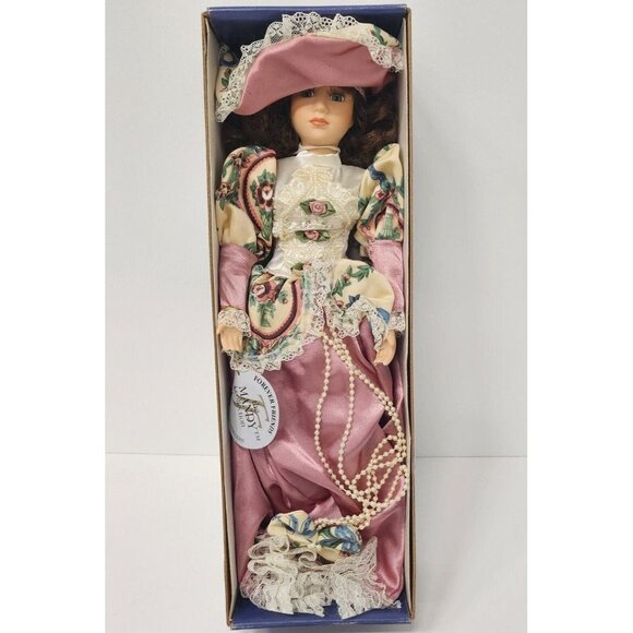 Vintage The Mandy Collection Porcelain Doll In Box Certificate Of Authenticity - Picture 1 of 7